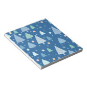 Bloc-note Arbre de Noël bleu et Motif de neige (Incliné)