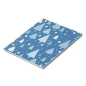 Bloc-note Arbre de Noël bleu et Motif de neige (Tourné)