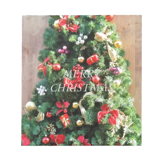 Bloc-note Arbre de Noël décoré (Devant)