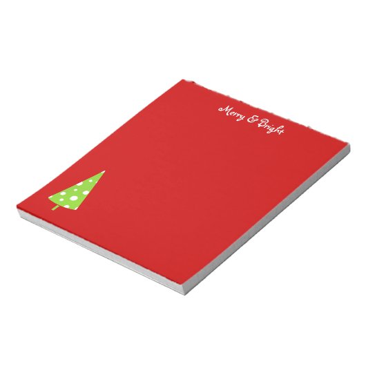 Bloc-note Arbre de Noël Pois blancs de chaux (Tourné)