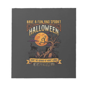 Bloc-note Arbre effrayant Halloween pleine lune chat noir ci