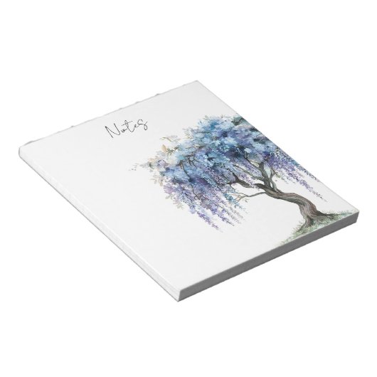 Bloc-note Arbre fleuri violet romantique (Incliné)