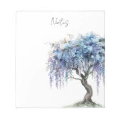 Bloc-note Arbre fleuri violet romantique (Devant)