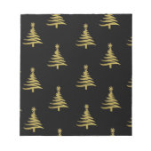 Bloc-note Arbres de Noël en or sur noir (Devant)