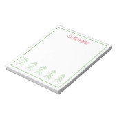 Bloc-note Arbres de Noël scandinaves rouges et verts (Tourné)