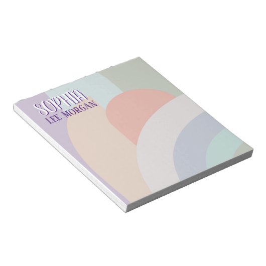 Bloc-note Arc-en-ciel de Boho Pastel (Incliné)