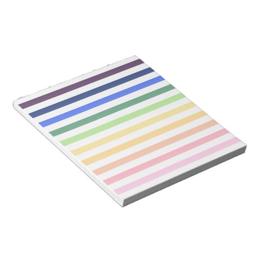 Bloc-note Arc-en-ciel et rayures blanches (Incliné)