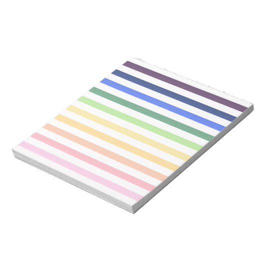Bloc-note Arc-en-ciel et rayures blanches (Tourné)