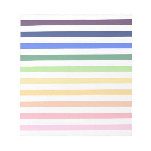 Bloc-note Arc-en-ciel et rayures blanches (Devant)