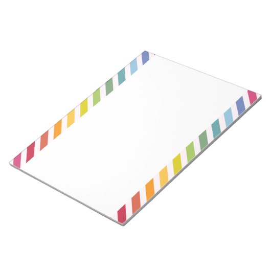 Bloc-note Arc en ciel et rayures blanches (Incliné)