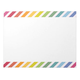 Bloc-note Arc en ciel et rayures blanches
