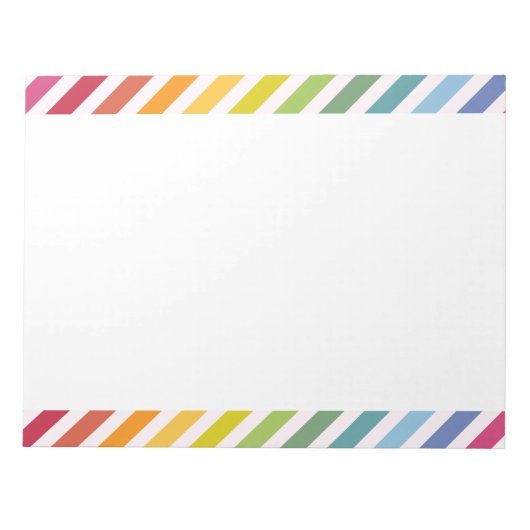 Bloc-note Arc en ciel et rayures blanches (Devant)