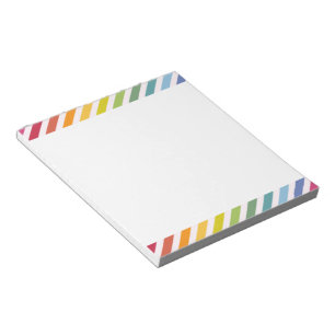 Bloc-note Arc en ciel et rayures blanches