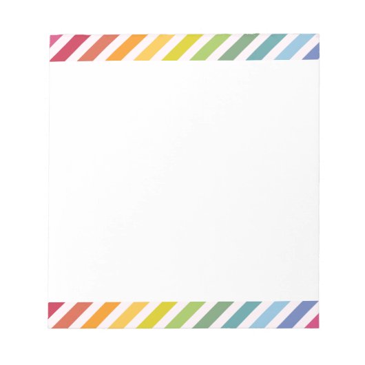 Bloc-note Arc en ciel et rayures blanches (Devant)