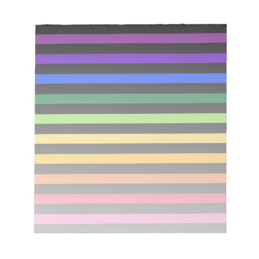 Bloc-note Arc-en-ciel et rayures noires (Devant)