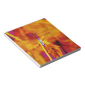 Bloc-note Arc-en-ciel libellule sur ambre et fuschie (Incliné)