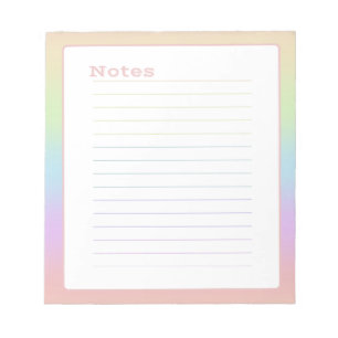 Bloc-note Arc-en-ciel Pastel Minimaliste