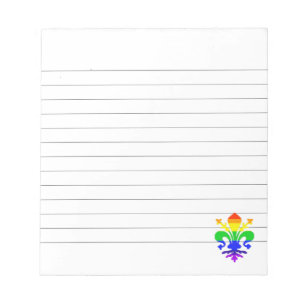 Bloc-note Arc-en-ciel stylisé Fleur de Lis Linked