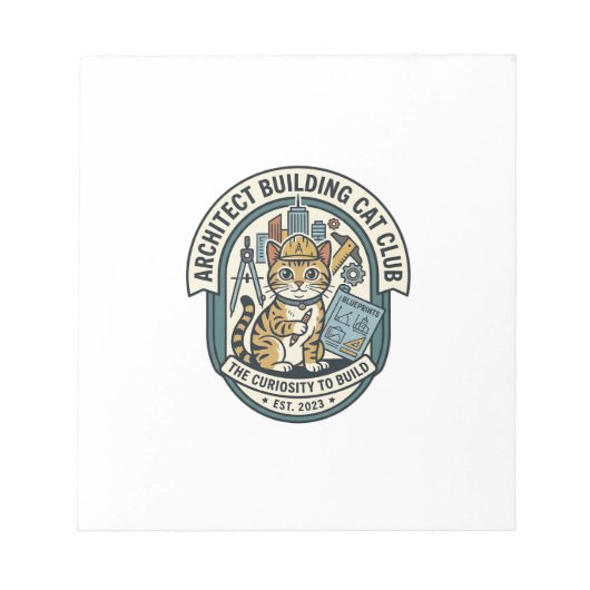 Bloc-note Architecte Bâtiment Chat Chat T-Shirt Graphique Ar (Devant)