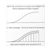 Bloc-note Architecte contre Ingénieur (Devant)