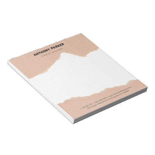 Bloc-note Arêtes déchirées en papier (Incliné)