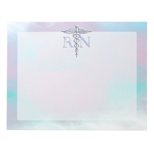 Bloc-note Argent comme RN Caduceus Médicale Mère Pearl (Devant)