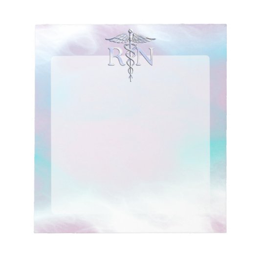 Bloc-note Argent comme RN Caduceus Médicale Mère Pearl (Devant)