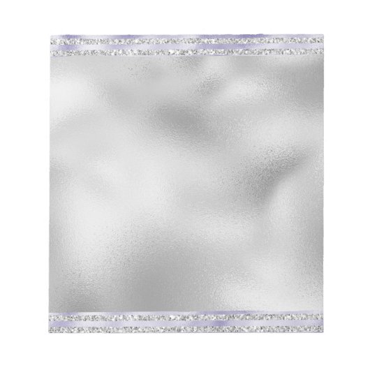 Bloc-note Argent violet rayures de Parties scintillant (Devant)