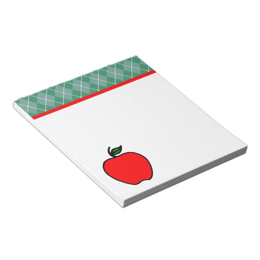 Bloc-note Argyle Apple Teacher's School Notepad Cadeau (Incliné)
