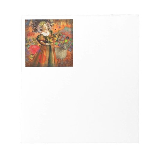 Bloc-note Aries Orange Woman : Collage d'art antique gothiqu (Devant)