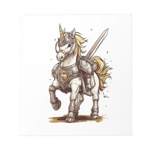 Bloc-note Armure de Chevalier Licorne (1) (Devant)