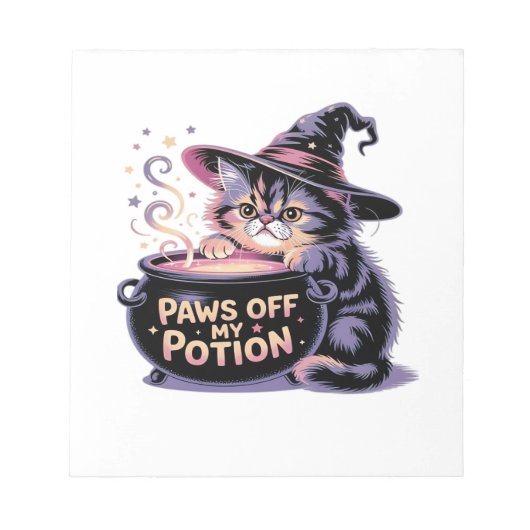 Bloc-note Arrêtez de toucher à ma potion, sorcière chat kawa (Devant)