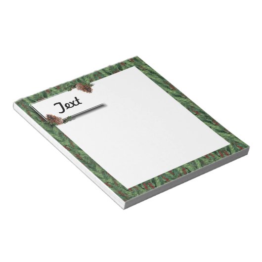 Bloc-note Arrière - plan d'arbre de Noël avec étiquette (Incliné)