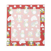 Bloc-note Arrière - plan de pingouins de Noël (Devant)