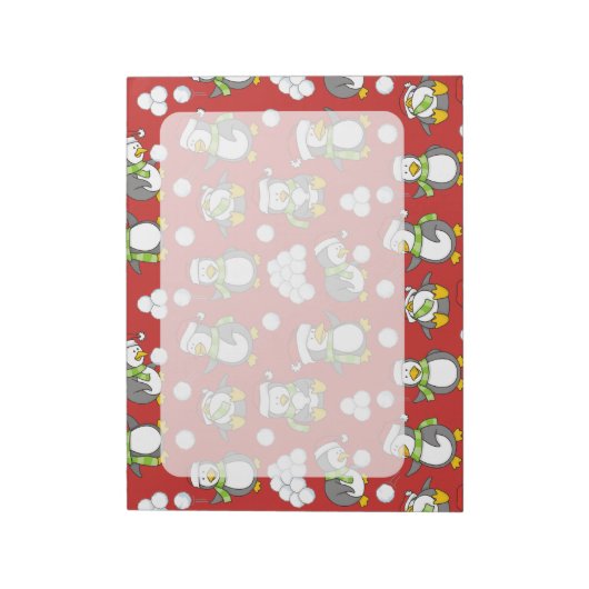 Bloc-note Arrière - plan de pingouins de Noël (Tourné)