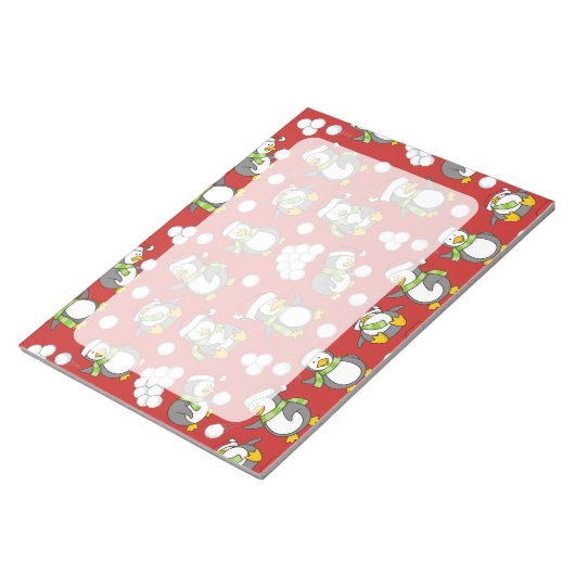 Bloc-note Arrière - plan de pingouins de Noël (Incliné)