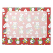 Bloc-note Arrière - plan de pingouins de Noël (Devant)