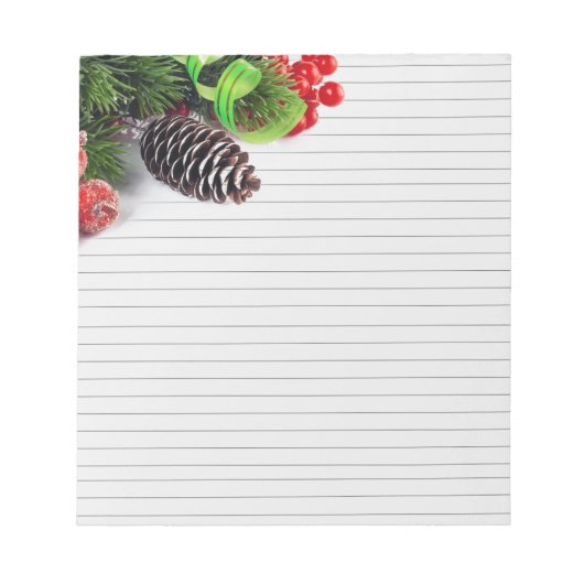 Bloc-note arrière - plan des ornements de Noël (Devant)