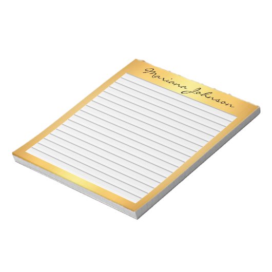 Bloc-note arrière - plan or avec lignes (Tourné)