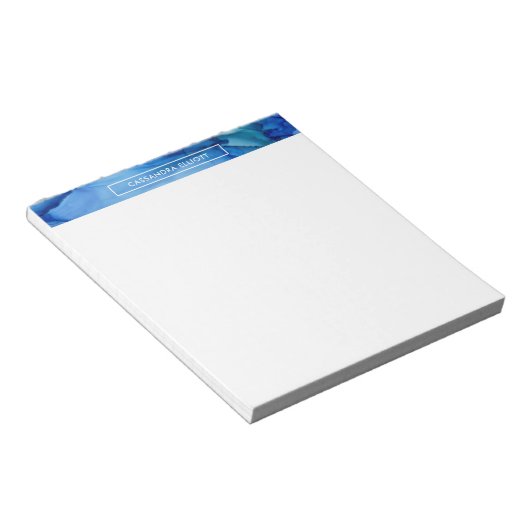 Bloc-note Art Abstrait Liquide Gras Royal Blue Alcohol Enk (Incliné)