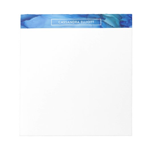 Bloc-note Art Abstrait Liquide Gras Royal Blue Alcohol Enk (Devant)