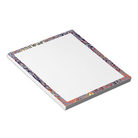 Bloc-note Art Abstrait moderne rouge jaune noir (Incliné)