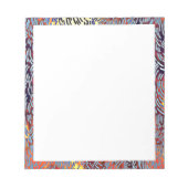 Bloc-note Art Abstrait moderne rouge jaune noir (Devant)