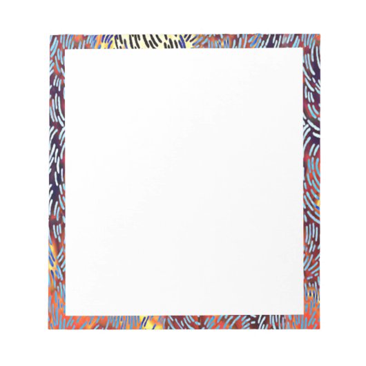 Bloc-note Art Abstrait moderne rouge jaune noir (Devant)