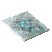 Bloc-note Art abstrait papillon bleu vert fantasy fractal (Incliné)