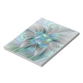 Bloc-note Art abstrait papillon bleu vert fantasy fractal (Tourné)