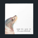 Bloc-note Art animal Lion de mer | Ajouter Votre Nom<br><div class="desc">Voici une aquarelle d'un adorable lion de mer tournant la tête vers nous. Vous pouvez voir les adorables (?) rouleaux de cou. Vous pouvez voir toutes sortes de couleurs réfléchies sur son manteau brillant, suggérant que peut-être elle est au bord d'un joli océan bleu ou peut-être au coucher du soleil....</div>