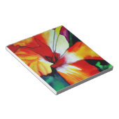 Bloc-note Art aquarelle de fleur tropicale d'hibiscus orange (Incliné)