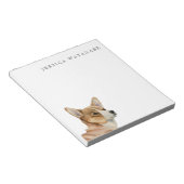 Bloc-note Art aquarelle du chien Corgi | Ajouter un nom (Incliné)