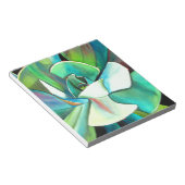 Bloc-note Art aquarelle d'une plante grasse bleue et verte d (Incliné)